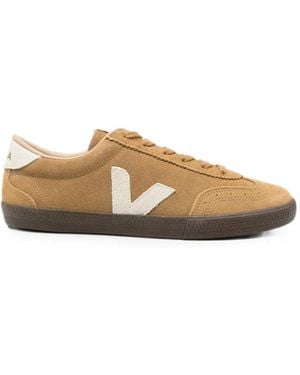 Veja Logo-Patch Suede Sneakers - Brown