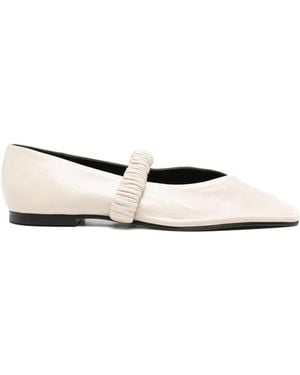 Alohas Square-Toe Ballet Flats - White