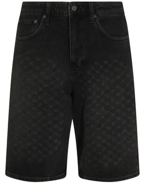 Daily Paper Logo-Monogram Denim Shorts - Black
