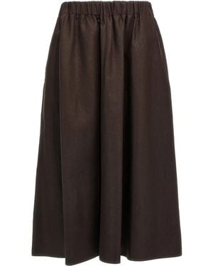 Brunello Cucinelli 100% Linen Skirt - Brown