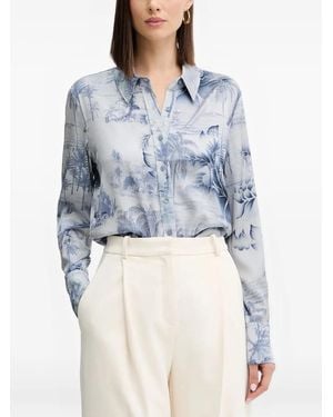 Guess Buttoned Printed Top - Blue