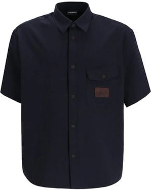 Emporio Armani Patch-Pocket Short-Sleeve Shirt - Blue