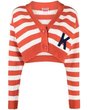 KENZO Gestreifter Cardigan - Rot