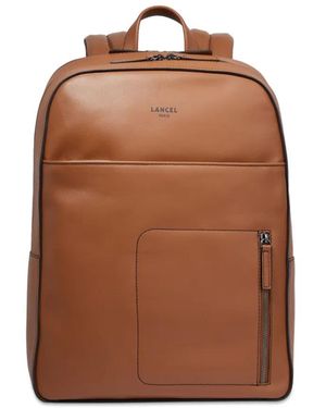 Lancel Logo-Print Leather Backpack - Brown