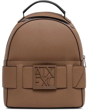 ARMANI EXCHANGE Rucksack Mit Logo-Schild - Braun