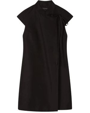 Lee Mathews Alberta Tie-Detail Mini Dress - Black