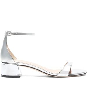 Stuart Weitzman Nudist Block 35 Leather Sandals - White
