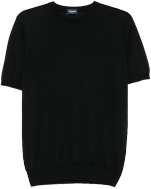 Drumohr Fine-Ribbed T-Shirt - Black