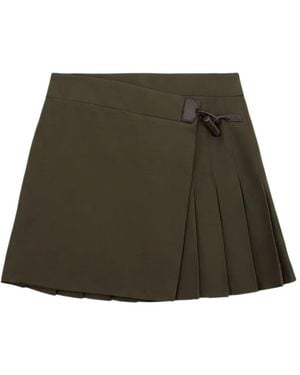 Loewe Pleated Mini Skirt - Green