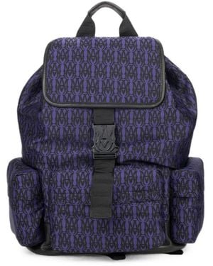 Amiri Ma Monogram-Print Backpack - Blue