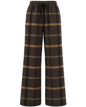 Alysi Flanellhose Mit Schottenkaro - Schwarz