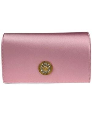 Versace Mini Medusa-Plaque Crystal-Embellished Cross Body Bag - Purple