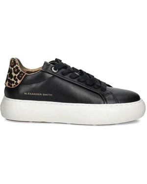 Alexander Smith Soho Leopard-Print Platform Trainers - Black