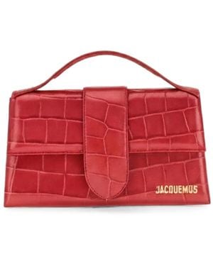 Jacquemus Le Grand Bambino Croc-Effect Tote Bag - Red