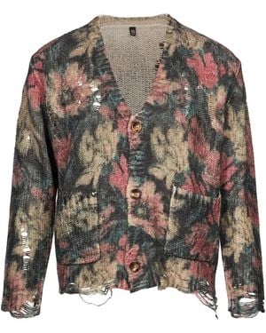 R13 Cárdigan Con Estampado Floral - Gris
