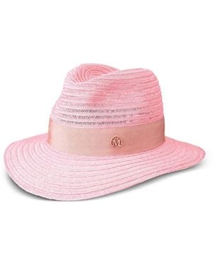 Maison Michel Henrietta Logo-Plaque Hat - Pink