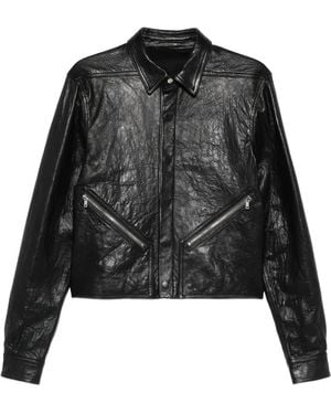 Rick Owens Zip Leather Jacket - Black
