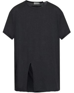 Yohji Yamamoto Kurzärmeliges T-Shirt - Schwarz