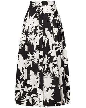 Max Mara Floral-Print Pleated Skirt - White