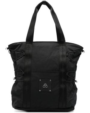 Moose Knuckles Parachute Logo Plaque Tote Bag - Black