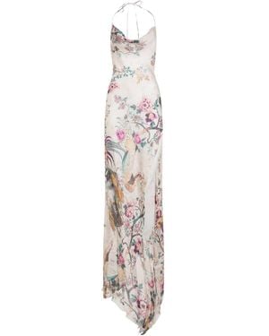 Roberto Cavalli Avondjurk Met Bloemenprint - Wit