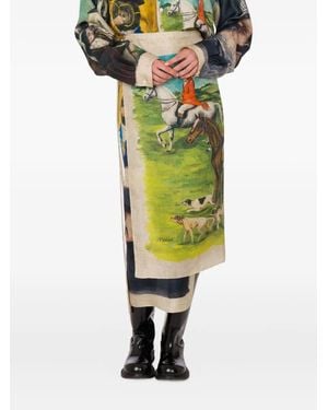 Moschino Silk Midi Skirt - Green
