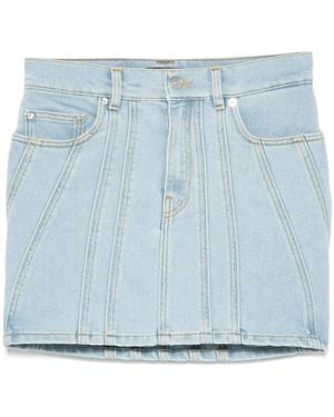 Mugler スパイラルディテール ミニスカート - ブルー