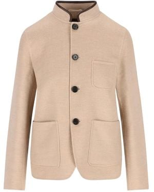 Loro Piana Single-Breasted Cashmere Jacket - Natural