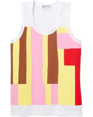 Comme des Garçons Oberteil Mit Geometrischem Print - Weiß