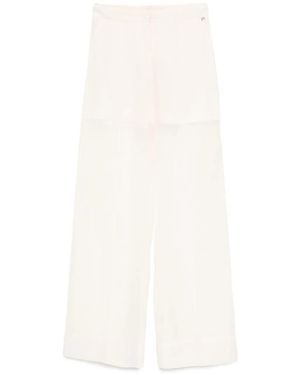 Liu Jo Pantaloni Con Inserti Semi Trasparenti - Bianco