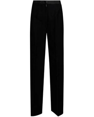 forte_forte Ribbed Velvet High-Waisted Trousers - Black