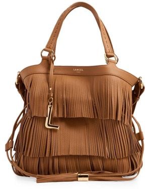 Lancel Medium Premier Flirt Fringed Bucket Bag - Brown