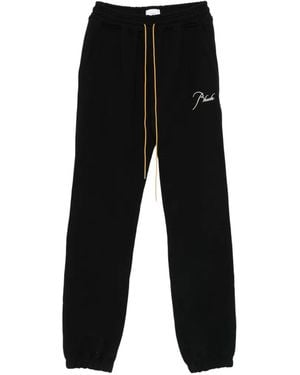 Rhude Pantalones Con Logo Y Cordones - Negro