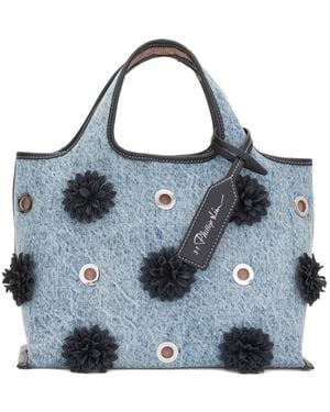 3.1 Phillip Lim Flower-Embellished Eyelet Tote Bag - Blue