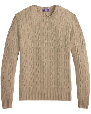 Ralph Lauren Cable-Knit Cashmere Pullover - Natural