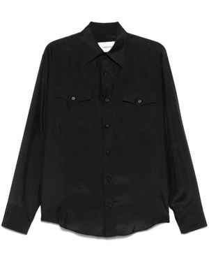Tony Cohen Silk Double-pocket Shirt - Black