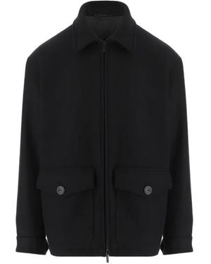 Giorgio Armani Zip-Up Short Coat - Black