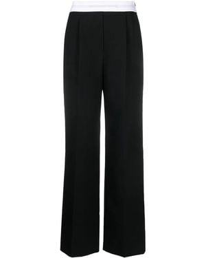 Alexander Wang High Waisted Pleated Trouser With Logo Elastic - Black