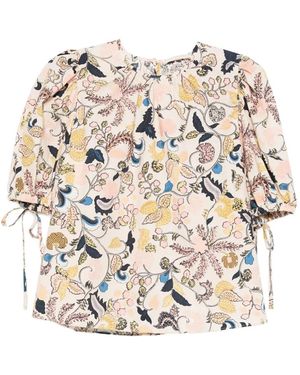 Ulla Johnson T-Shirt Met Bloemenprint - Naturel