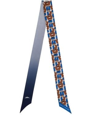 Longchamp Foulard Origami Le Pliage En Soie - Bleu