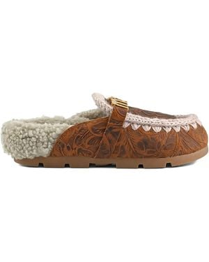 Mou Winter Bio フローラル ミュール - ブラウン