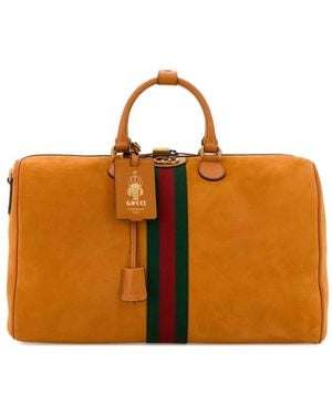 Gucci Medium Savoy Suede Duffle Bag - Orange