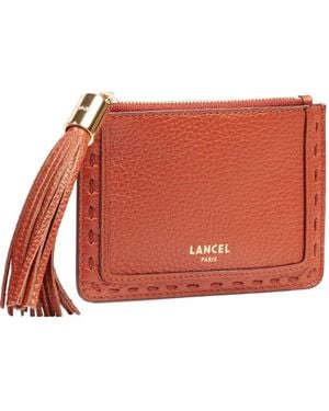 Lancel Porte-Cartes Zippé À Franges - Orange