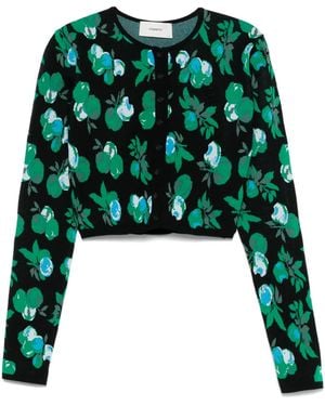 Coperni Floral-Jacquard Cardigan - Green