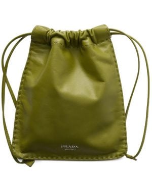Prada Nappa-Leather Smartphone Pouch - Green