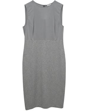 Brunello Cucinelli Two-Tone Sleeveless Midi Dress - Grey