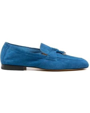 Doucal's Calf Suede Tassel Loafers - Blue