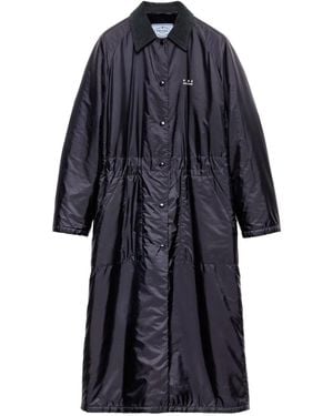 Prada Raglan-Sleeve Patch-Pocket Coat - Blue