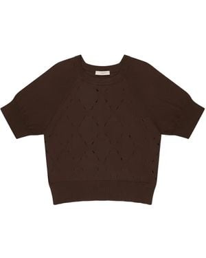Slowear Diamond-Pattern Cotton Sweater - Brown