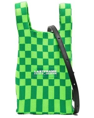 LASTFRAME Ichimatsu Geruite Shopper - Groen